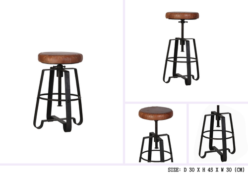 Iron Antique Bar Stool No Assembly Required