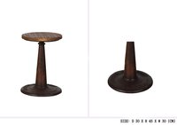 IRON STOOL WITH OLD WOOD TOP