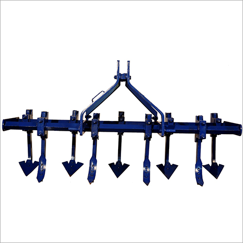 Tractor Mounted Cultivator - Galvanized Steel Blue & Red Design | Agricultural Tools High Durability for Farm Use