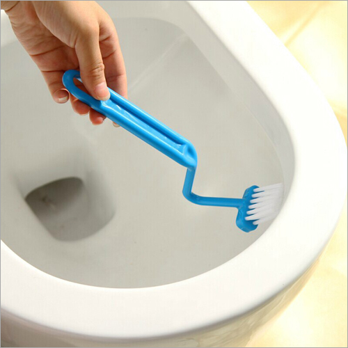 V Shaped Toilet Cleaning Brush - Plastic | Curved Handle for Comfortable Grip, Designed for Easy Cleaning of Inner Toilet Areas