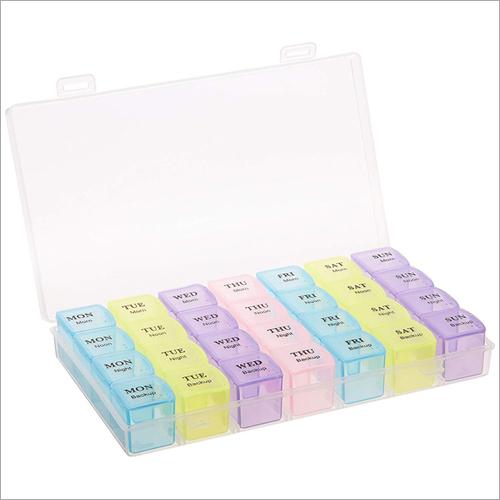 Pill Medicine Box - Durable Plastic, 28 Grids for Organized Storage | Available in Various Sizes, Shapes, and Custom Colors