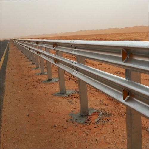 Light Metal Barriers - Metal Crash Barriers | 3mm Thick W-Beam 4000mm Effective Length Galvanized Silver Manual Road Safety System