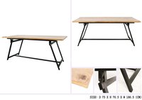 Iron Wooden Table With Folding Legs