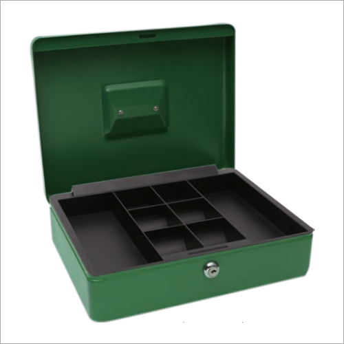 300L x 235W x 90H mm Metal Green Cash Box
