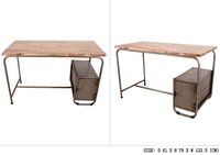 IRON DESK WITH WOODEN TOP