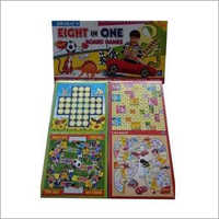 Kids Eight In One Board Game Box - Plastic Material, Various Sizes Available | Attractive Multicolor Design, Moisture Resistant, Non-stop Indoor Fun