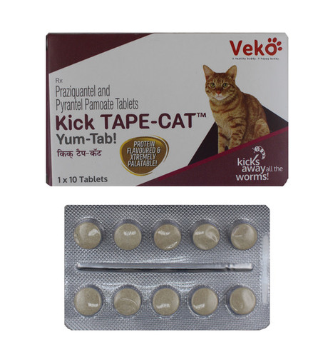 Kick Tape Cat Tablet 10s Praziquantel Pyrantel Embonate