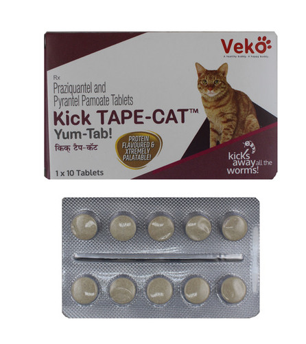 Kick Tape Cat Tablet 10s Praziquantel Pyrantel Embonate