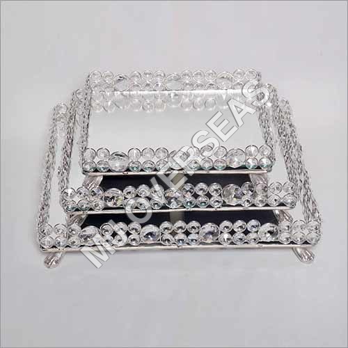 Silver Fancy Crystal Tray