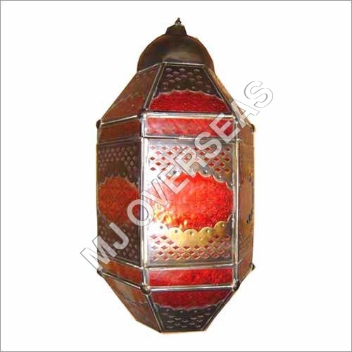 Outdoor Moroccan Lanterns - Aluminum, Lightweight Design | Golden & Red Polished Finish, Mesmerizing Perforated Pattern for Wide Angle Illumination