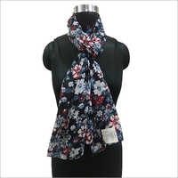 Black Ladies Polyester Printed Scarves