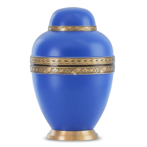 Gorgeous Blue Beach Brass Urn