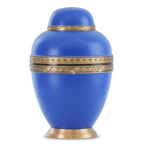 Gorgeous Blue Beach Brass Urn