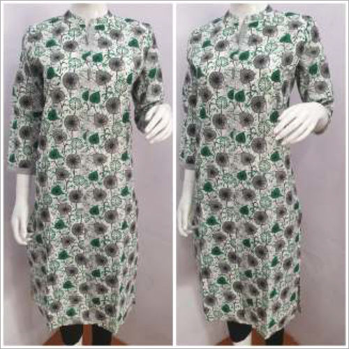 Designer Ladies Collar Printed Kurtis