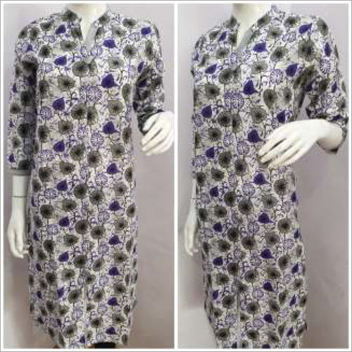 Ladies Flower Printed Collar Kurtis