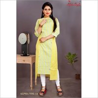 Exclusive Cotton Kurti - Size M, L, Xl | Breathable, Quick Dry, Anti-wrinkle, Classic 3-4th Sleeve, Printed Multi-color Design