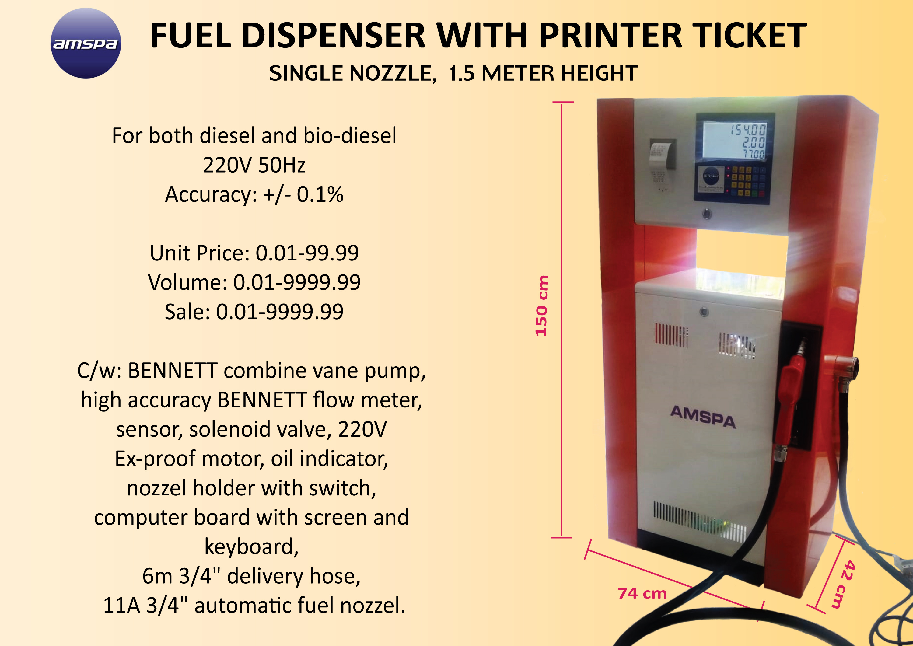Fuel Dispenser with Printer Ticket