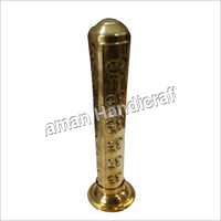 Brass Agarbatti Stand - 10 Inches, Polished Gold Finish | Engraved Om Symbol, Premium Quality Alloyed Material, High Strength To Weight Ratio