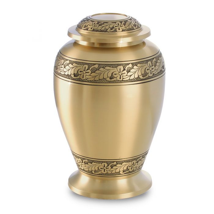 Large Golden Designer Brass Urn