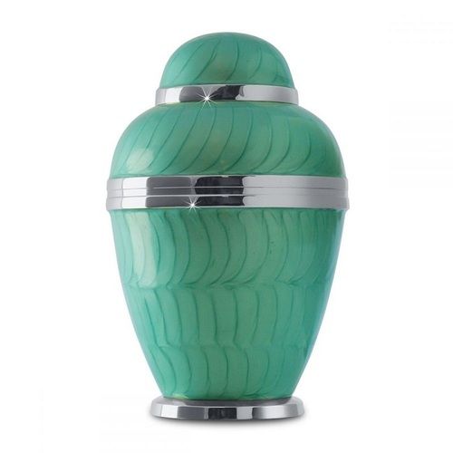 Beautiful Sea Green Brass Urn