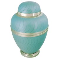 Beautiful Sea Green Brass Urn