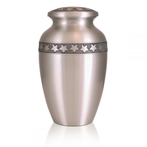 Gorgeous Star Bright Pewter Urn