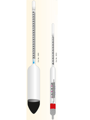 Brix (Bx) Glass Hydrometers With Built-in Thermometers (Range 10.0 - 20.0 Bx)