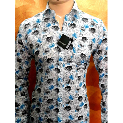 Mens Flower Printed Shirt - Cotton and Satin Blend, Available in L, M, XL Sizes | Multicolored, Full Sleeves, Washable, Trendy Design for All Seasons