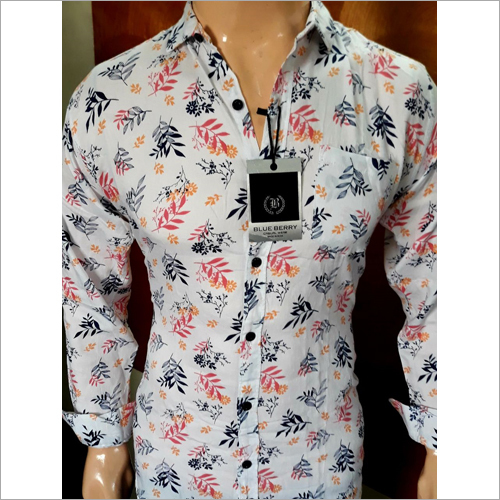 Party Wear Printed Shirt - Cotton and Satin Blend, Available in L, M, XL Sizes | Multicolored Design, Full Sleeves, Washable