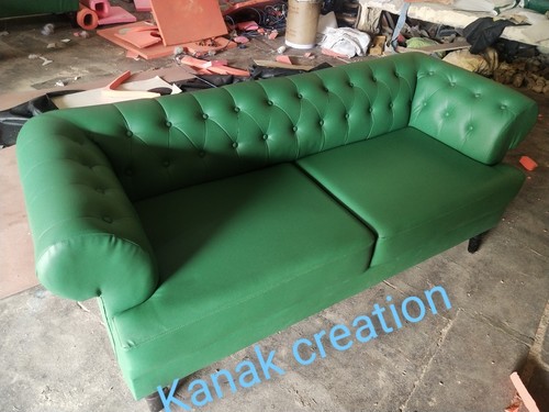 Kanak Creation Synthetic Green Two Seater Classic Sofa