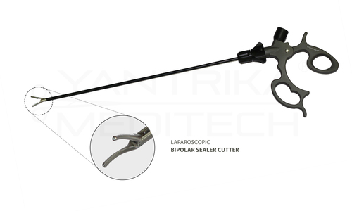 Laparoscopic Bipolar Sealer Cutter - Stainless Steel Insert 5.5mm Diameter x 31cm Length | Ergonomic Design Handle Insulated PEEK Jaws Dismantable Hinge-Free