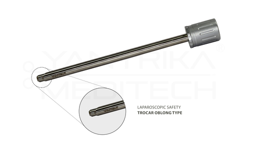 Stainless Steel Laparoscopic Safety Trocar Oblong Type