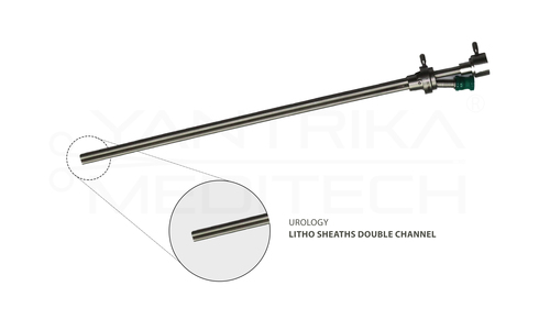 Lithosheath Double Channel - Stainless Steel, Autoclavable | Compatible with Karl Storz Scopes, Reusable, Durable