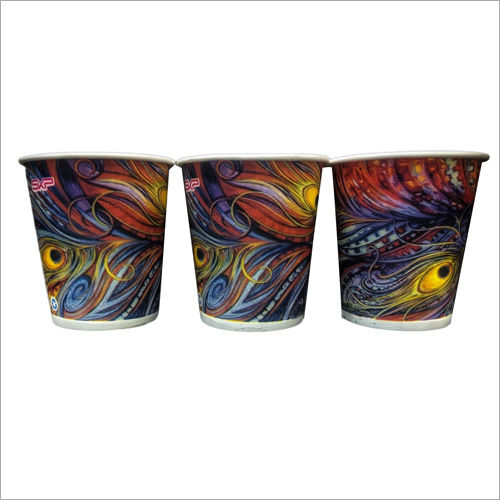 Designer Multicolor Printed Disposable Glass