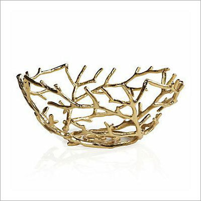 Golden Metal Decorative Bowl