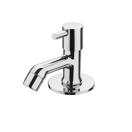 Pillar Cock - Brass & Stainless Steel, Round Shape Design with Durable Finish