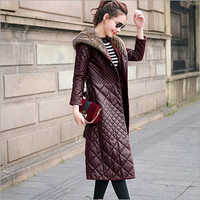 Ladies Leather Long Jacket