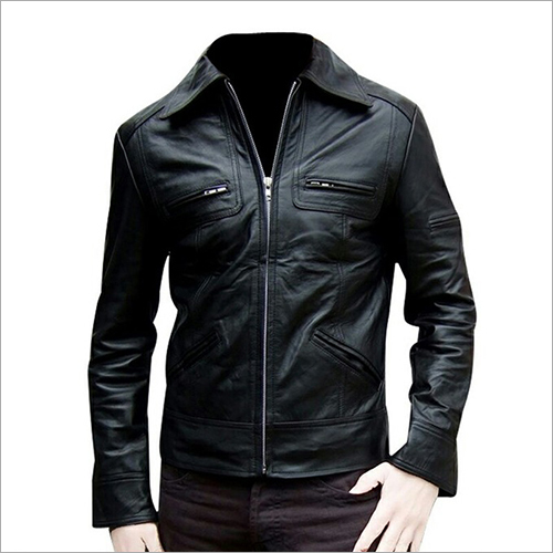 Mens Black Leather  Jacket