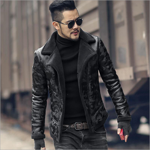Mens Collar Leather Jacket