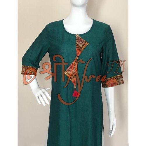 Rayon Plain Work Kurti Length: 50 Inch (In)