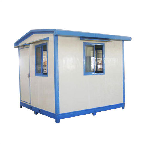 White & Blue Portable Security Cabin