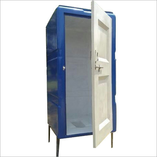 Indian Toilet Cabin - FRP Waterproof Structure, 7-10 Feet Height, White & Blue Design, Highly Portable