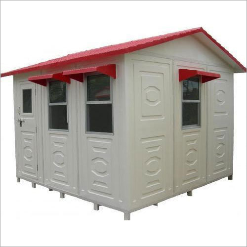 White & Red Portable Office Cabin