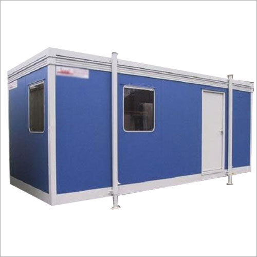 Portable Office Container - Metal Sheet 8x8x20 Feet Blue & White | Inward/Outward Door Ideal for Hotels Restaurants Offices Warehouses