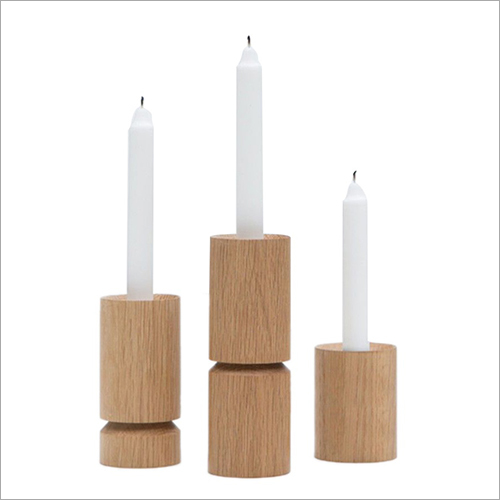 Polished Wooden Candle Holder