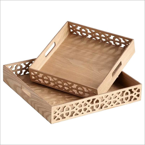 Designer Tray - Wood, Custom Size | Antique Imitation Finish, Ideal for Arts and Crafts, Unique Gift, Polished Surface Design