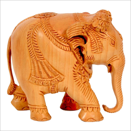 Polished Wooden Elephant Sculpture