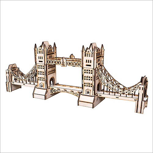 Wooden London Bridge Sculpture - Polished Wood, Custom Size and Color Options | Antique Imitation, Perfect for Arts, Crafts, Gifts, and Home Decoration