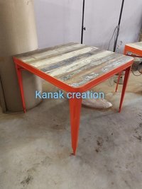 Industrial Wood and Metal Dining Table