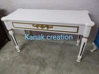 Industrial Indian Antique console white Table with drawer